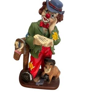 🔴 Colorful Clown Figurine with Dog